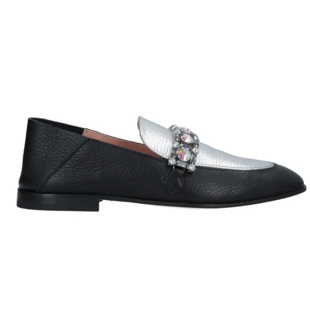 Pollini Black and Silver Loafers - Picture 3 of 5